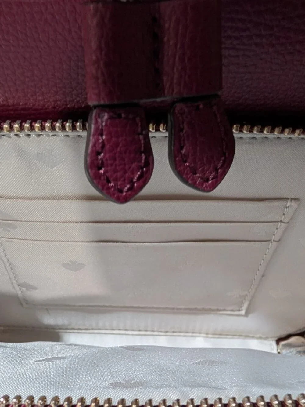 Kate Spade Darcy Flap Backpack Grain Leather WKR00548 Burgundy Drawstring